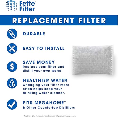 Miniatura 5 de Fette Filter - Filtros de agua para destiladores de encimera compatibles con Megahome y otros modelos de destiladores de agua de encimera - Paquete