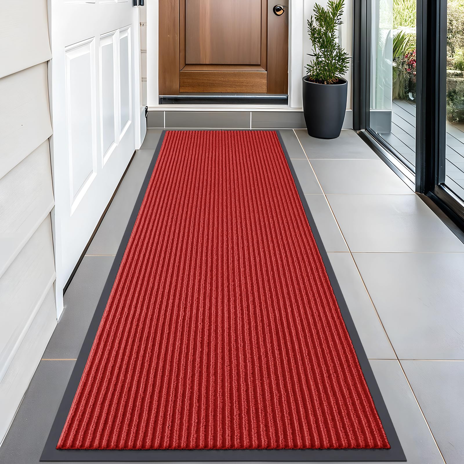 OLANLY Front Door Mat Indoor Outdoor Entrance, Waterproof Heavy Duty Doormat, Fade Resistant, Low Profile, Easy Clean Patio Porch Welcome Floor Mats for Entry, 29.5x17, Beige — view 96