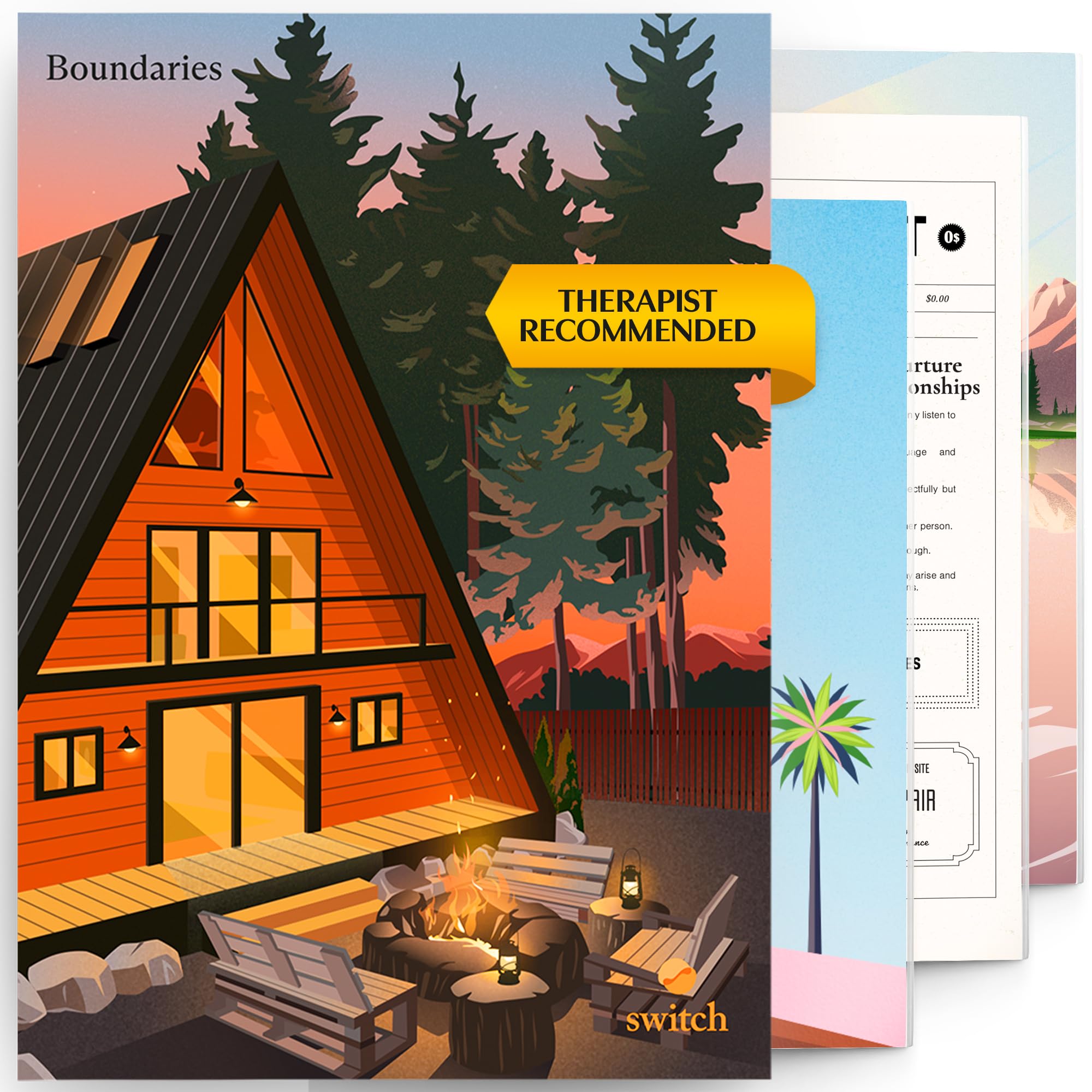 Switch Research Boundaries Journal - Psychologist Recommended Journal - Science Backed Self Care Journal - Charming Design for Women