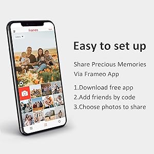 Gionar Touch WiFi Digital Photo Frame, 10 Inch IPS Touch Screen HD Display, Magnetic Stand, 16GB Storage, Motion Sensor, Auto Rotate, Share Photos and Videos via App