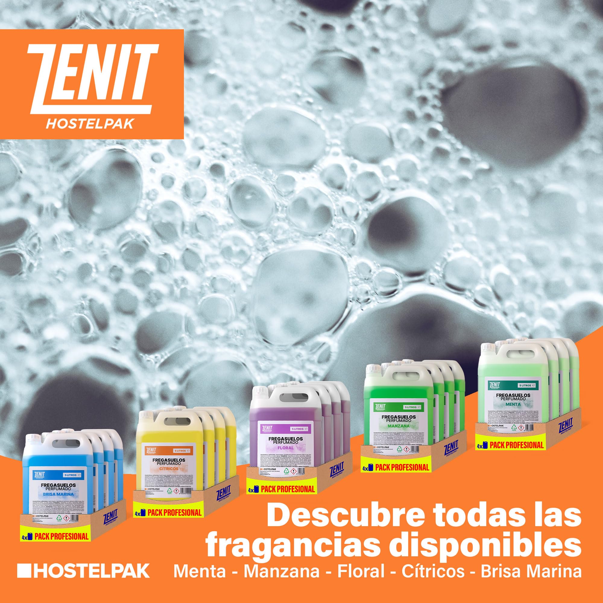 15 x 750 ml - Nettoyeur de sol parfumé pomme pomme professionnel pour tous types de sols, arôme agréable et durable