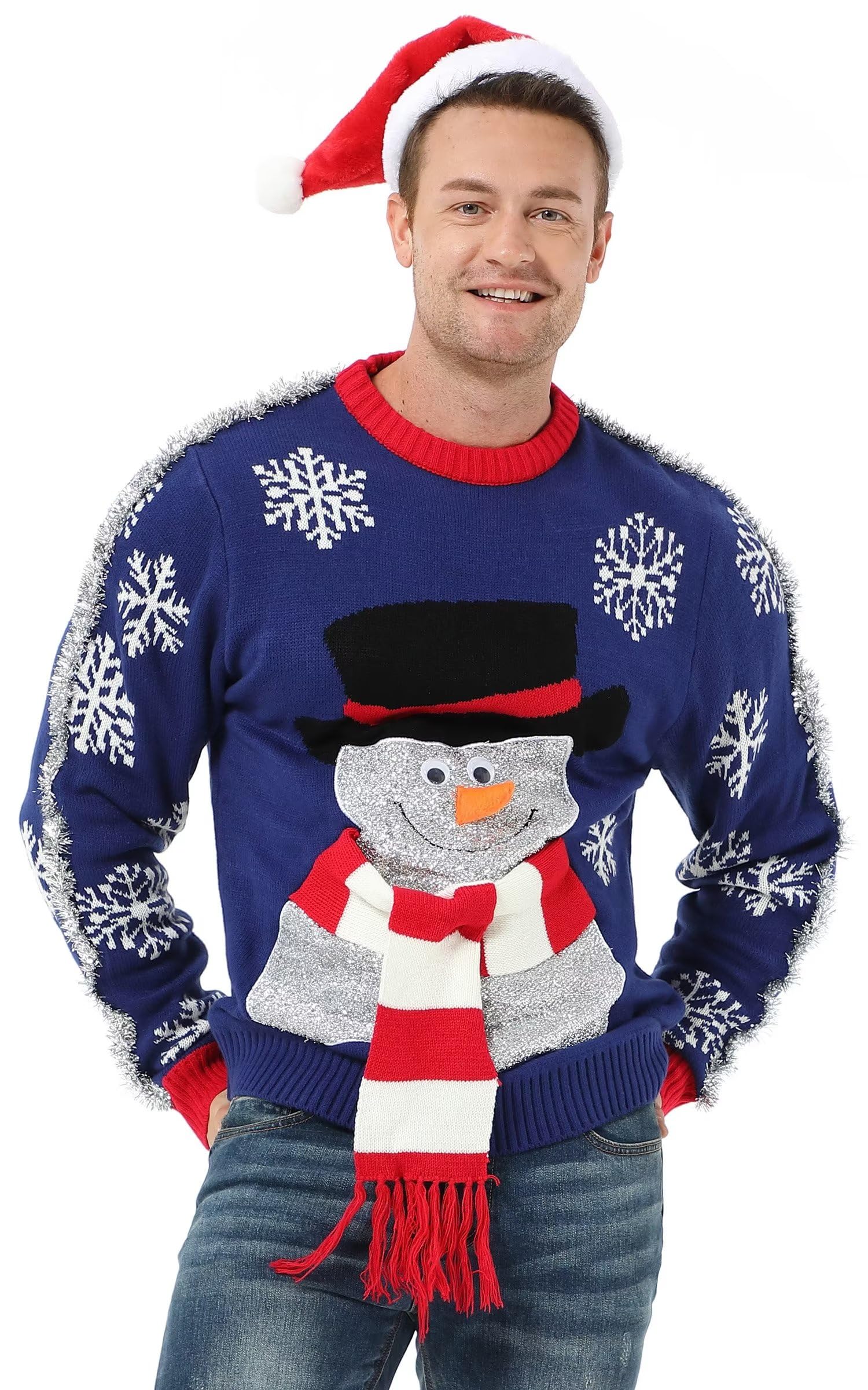 Sponsored Ad – Unisex Men's Christmas Jumper Hoodie Funny Ugly Reindeer Santa Elf Novelty Xmas Tree Womens's Gift Sweater