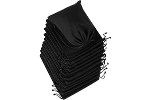 DR Black Cotton Drawstring Pouches - Secure All Your Goods in One Place!
