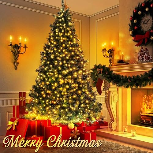 Miniatura 2 de Luces de árbol de Navidad, 65 pies65.6 ft, 200 luces LED de Navidad enchufables, 8 modos de luces impermeables para exteriores interiores, función