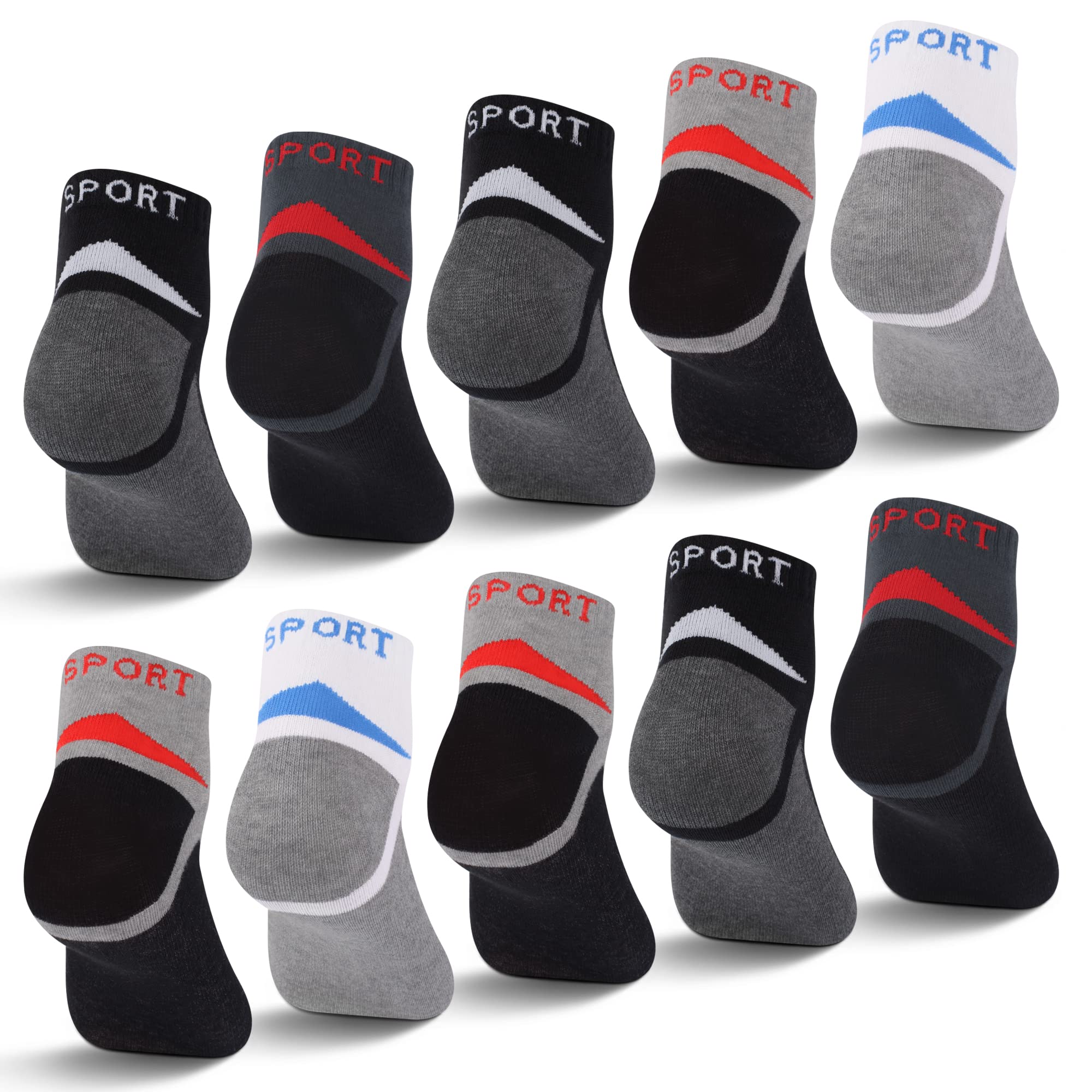 L&K 12 paia Calze da Uomo sportive Sneaker Calzini Cotone comodo multicolore 2121