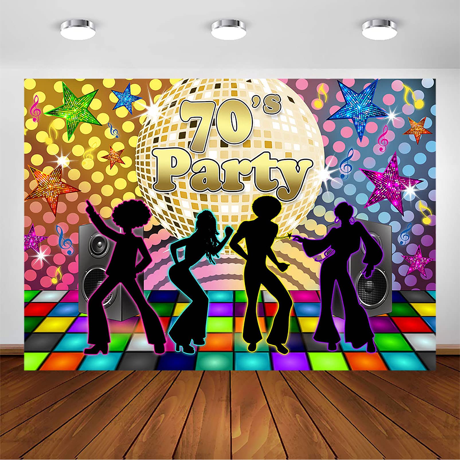 Avezano Back to 70s Party Backdrop for Adults Disco Party Decorations 1970's Retro Disco Ball Let's Glow Crazy Neon Dance Night Photoshoot Photo Booth Photography Background (10x7ft)