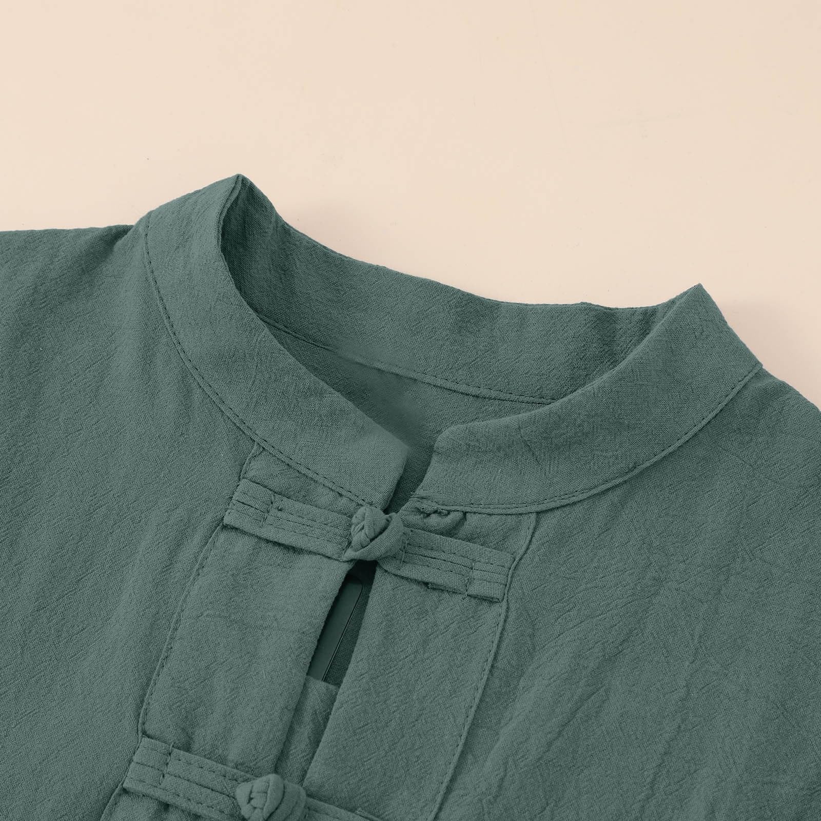 Tangzhuang Chemise chinoise pour femme Arts martiaux, Kung Fu, Tai Chi Tenue Uniforme Traditionnelle Chemise d'été Chemise de loisirs avec boutonnière sur le devant, col montant, manches