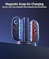 Vista 4 de Syntech Premium Controller Charger Dock Compatible with Nintendo Switch 2 JoyCon Accessories, 4-in-1 Fast Charging Station with LED Indicators USB-A