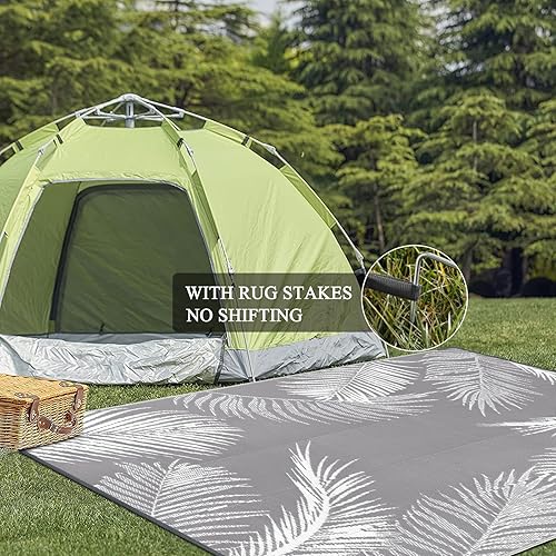 Miniatura 8 de Pauwer Outdoor Rug 6x9, Outdoor Plastic Straw Rug, Waterproof Indoor Outdoor Rugs, Reversible Plastic Outdoor Patio Rug, Boho RV Outdoor Carpet