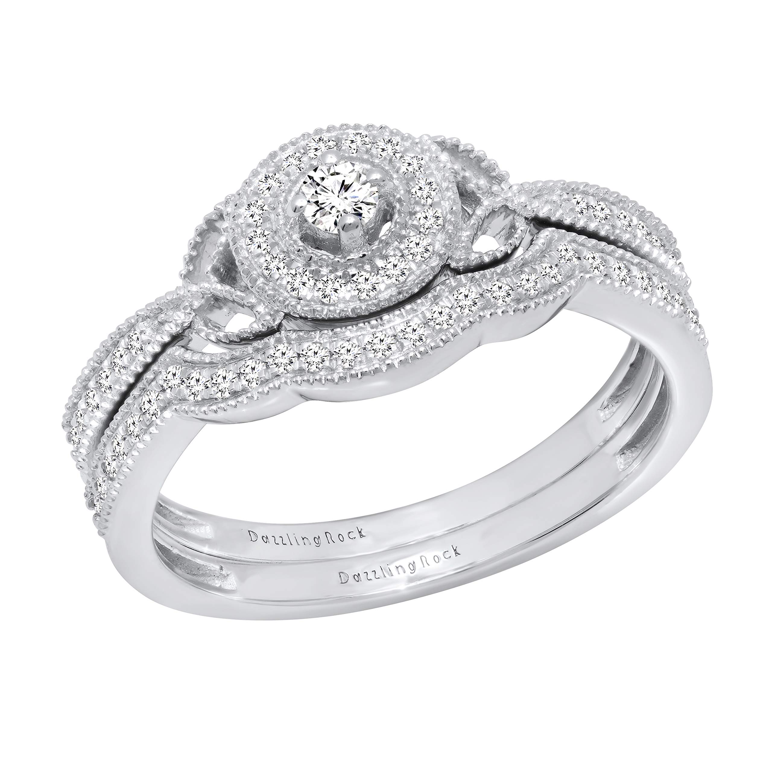 DazzlingRock Collection 10 quilates oro blanco redonda IJ diamante blanco
