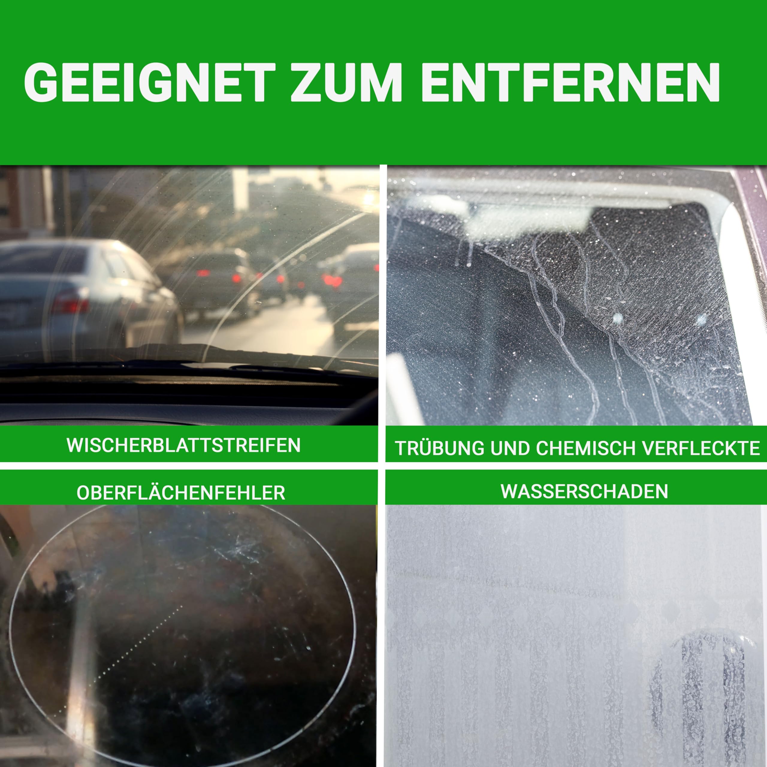 Glass Polish 21002 Glas Polieren Do-it-yourself-Glaspoliturkit für den Do-it-yourself-Gebrauch auf allen Glasoberflächen – Ø 75 mm mit Bohraufsatz