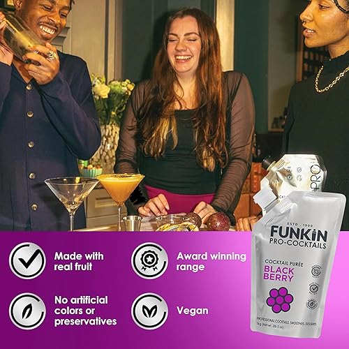 Miniatura 57 de Funkin puré de frutas fruta real, dos ingredientes, mezclador natural para cócteles, bebidas, batidos vegano, sin OMG, sin gluten (2.2 libras)