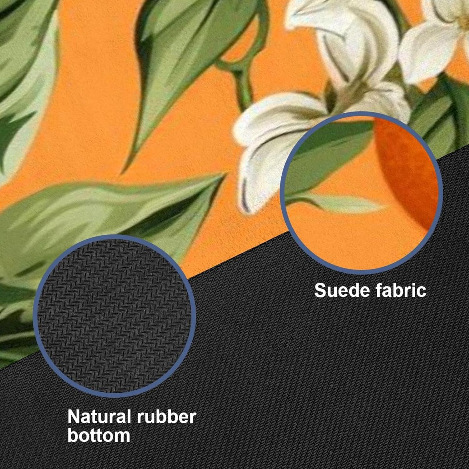 Yoga Towel, Orange Pattern Non Slip Sweat Absorbent Hot Yoga Mat Towel for Hot Yoga, Pilates and Fitness - 72.8" x 26.8"