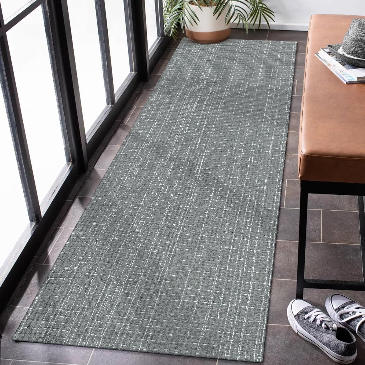 Seavish Long Hallway Runner Rug 2x8 Grey Washable Kitchen
