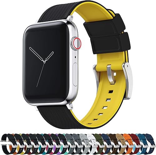 Miniatura 3 de Barton Watch Bands - Extensibles de silicona Elite para reloj - Accesorios y adaptadores negros con deposición física de vapor, de liberación