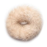 Vista 4 de surell Mink Scrunchie - Lazo suave para el cabello sin daños, accesorios de belleza para el cabello, piel de visón, regalo para el cuidado del Negro