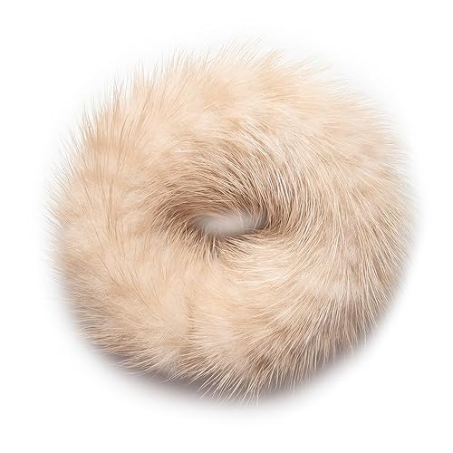 Miniatura 4 de surell Mink Scrunchie - Lazo suave para el cabello sin daños, accesorios de belleza para el cabello, piel de visón, regalo para el cuidado del Negro