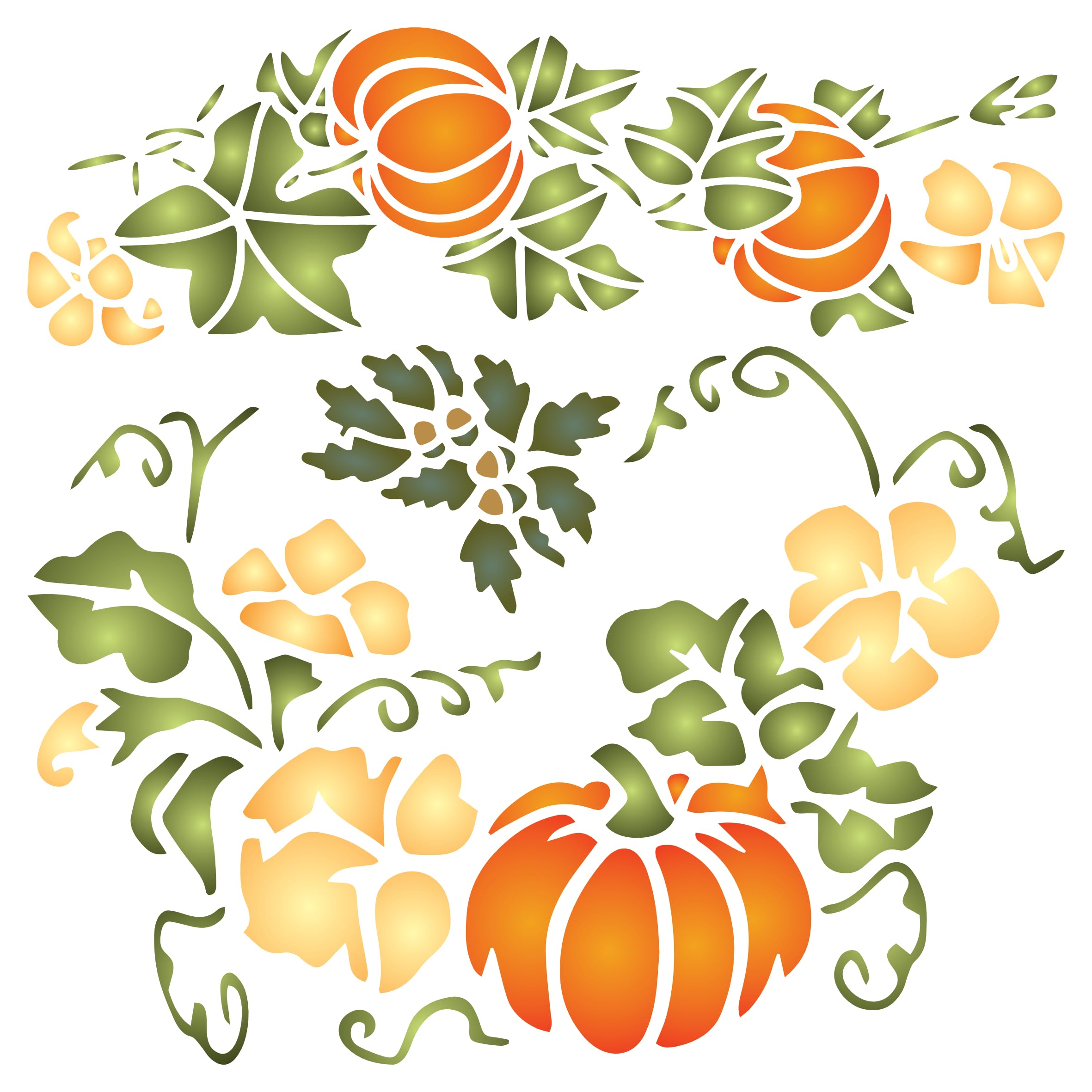 Pochoir plante citrouille d'Halloween pour affiches et loisirs créatifs