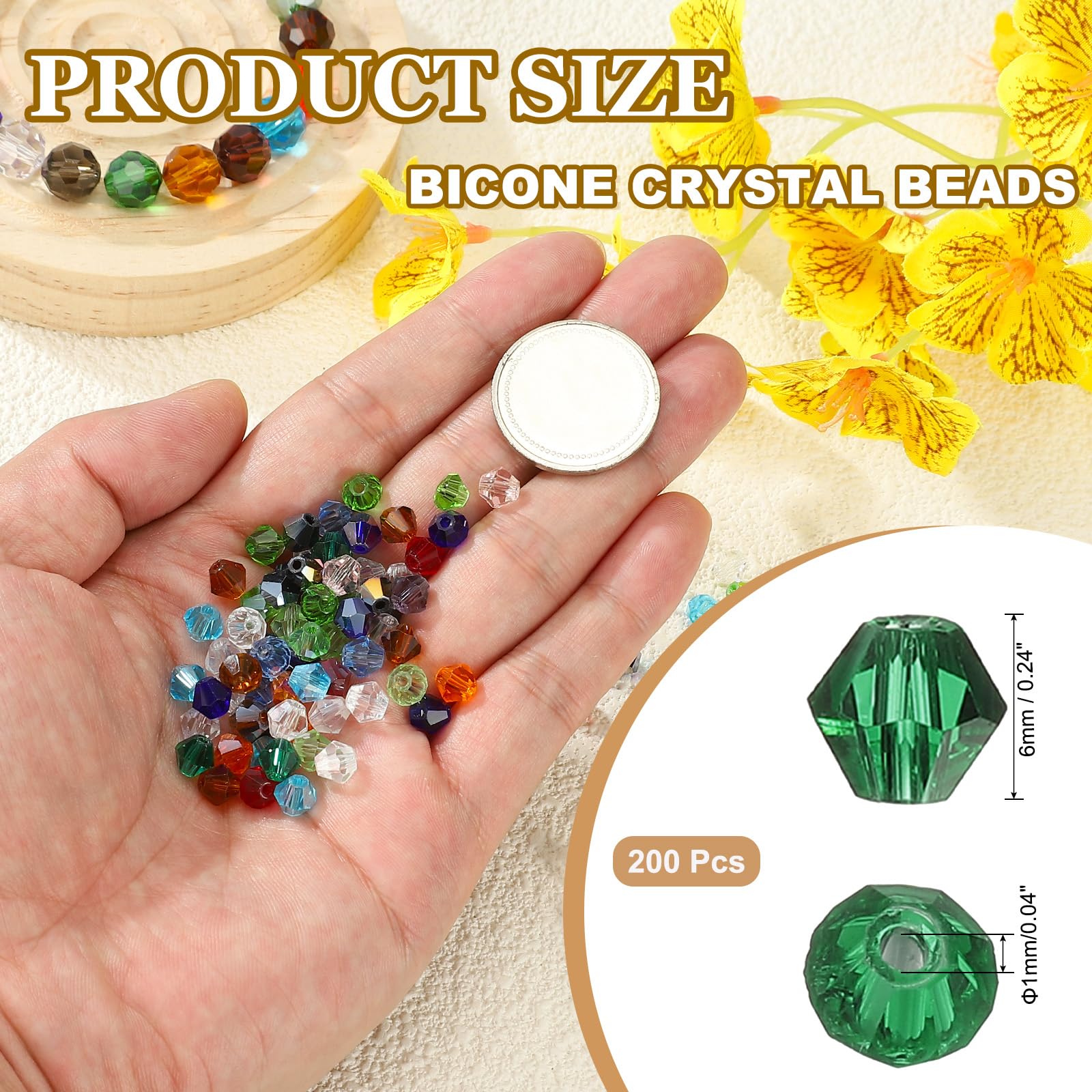 PATIKIL 6mm Bicone Crystal Beads - Image 2
