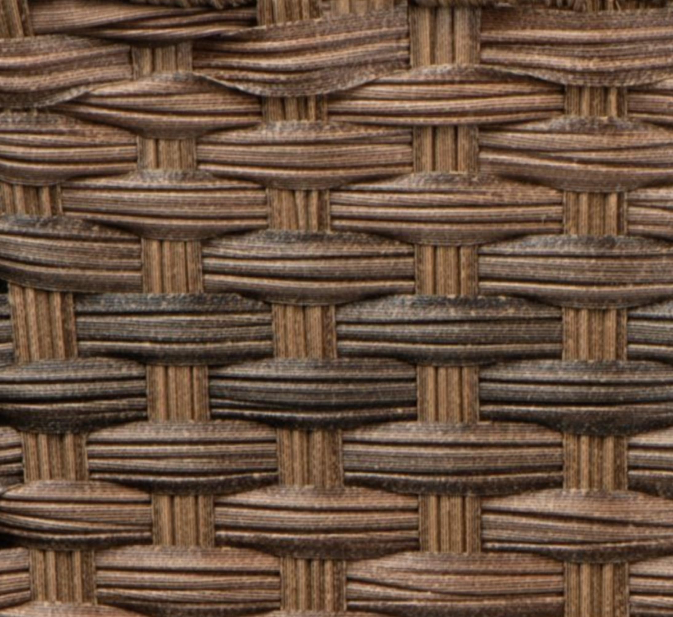 Panier à provisions en rotin - Coloration individuelle - Avec poignée pliante en aluminium rembourré de qualité supérieure - Grand espace de rangement - 41 x 30 x 25 cm