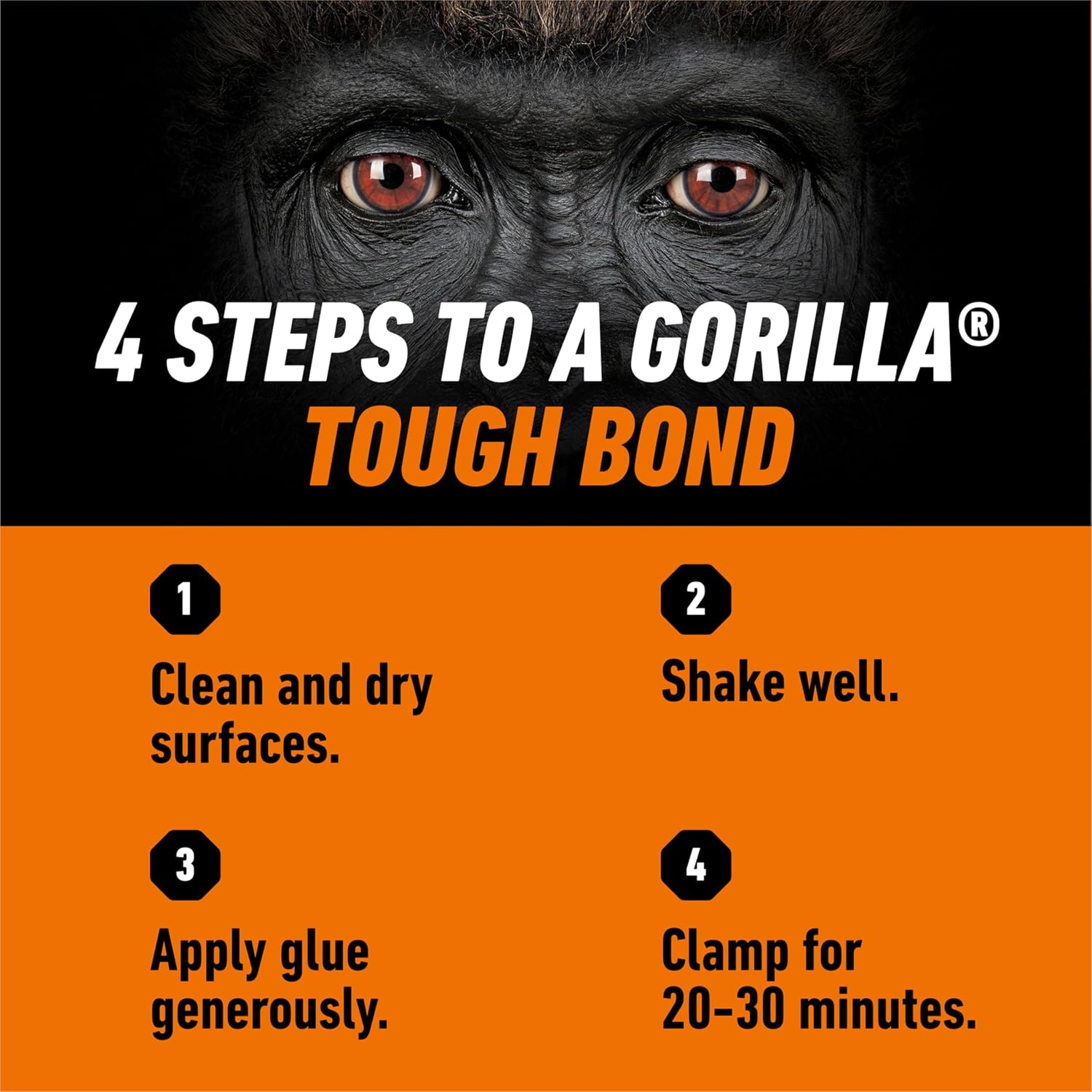 Gorilla Ultimate Waterproof Wood Glue, Natural Wood Color, 8 Ounce (Pack of 1) - Waterproof for Indoor or Outdoor Projects and Repairs