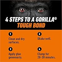 Vista 6 de Gorilla Ultimate - Pegamento para madera impermeable, color madera natural, 8 onzas (paquete de 1), resistente al agua para proyectos y reparaciones