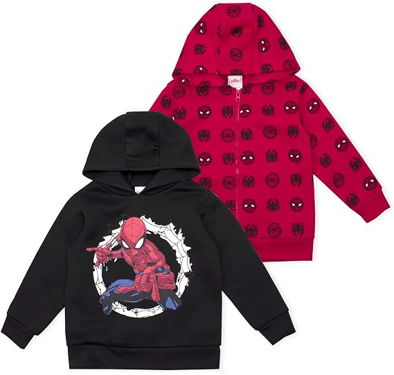 Amazon.com: Marvel Paquete de 2 sudaderas con capucha Spiderman para niños  y niños pequeños : Ropa, Zapatos y Joyería