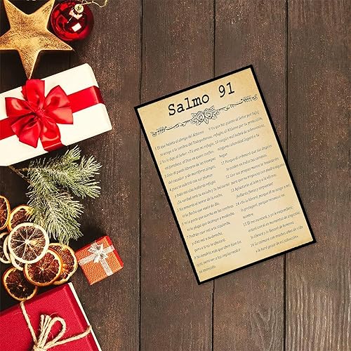 Miniatura 6 de Salmo 91 En Español Para Pared Versículo de la Biblia Arte de Pared Escritura Escritura Enmarcado Salmo bíblico 91 Pintura en lienzo Sala de oración