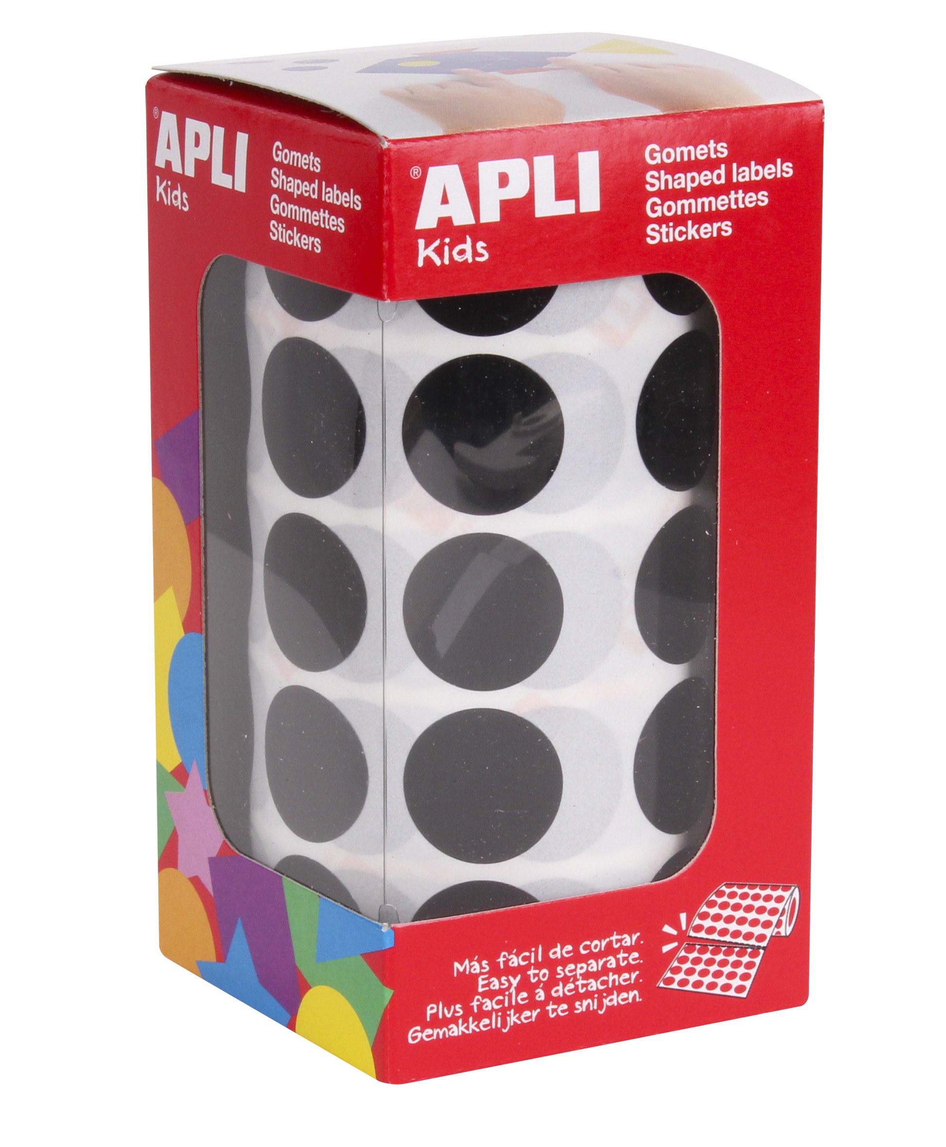 Round Stickers on a Roll Diameter 20 mm Black