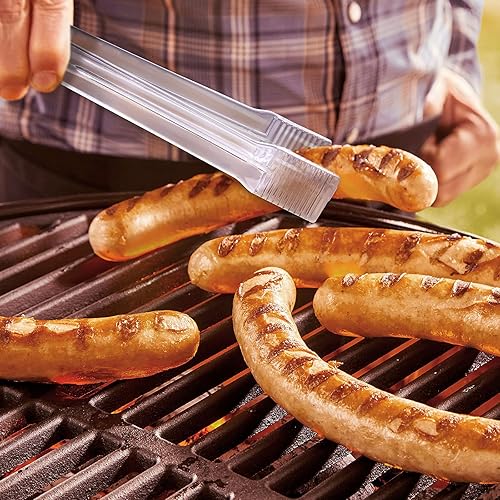 Miniatura 4 de Roshtia 12 pinzas de plástico para servir, mini pinzas de cocina y cucharas de plástico para cocina, cuchara de hielo transparente, mini cuchara