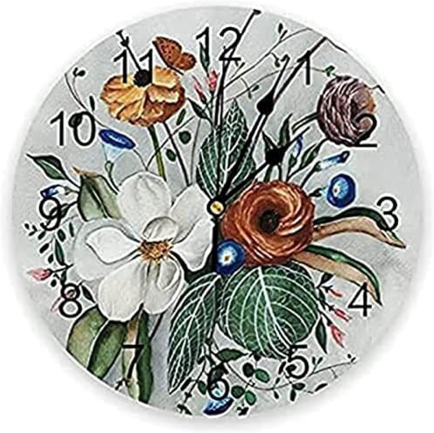 Wall Clocks for Living Room Flower Magnolias Wall Clock