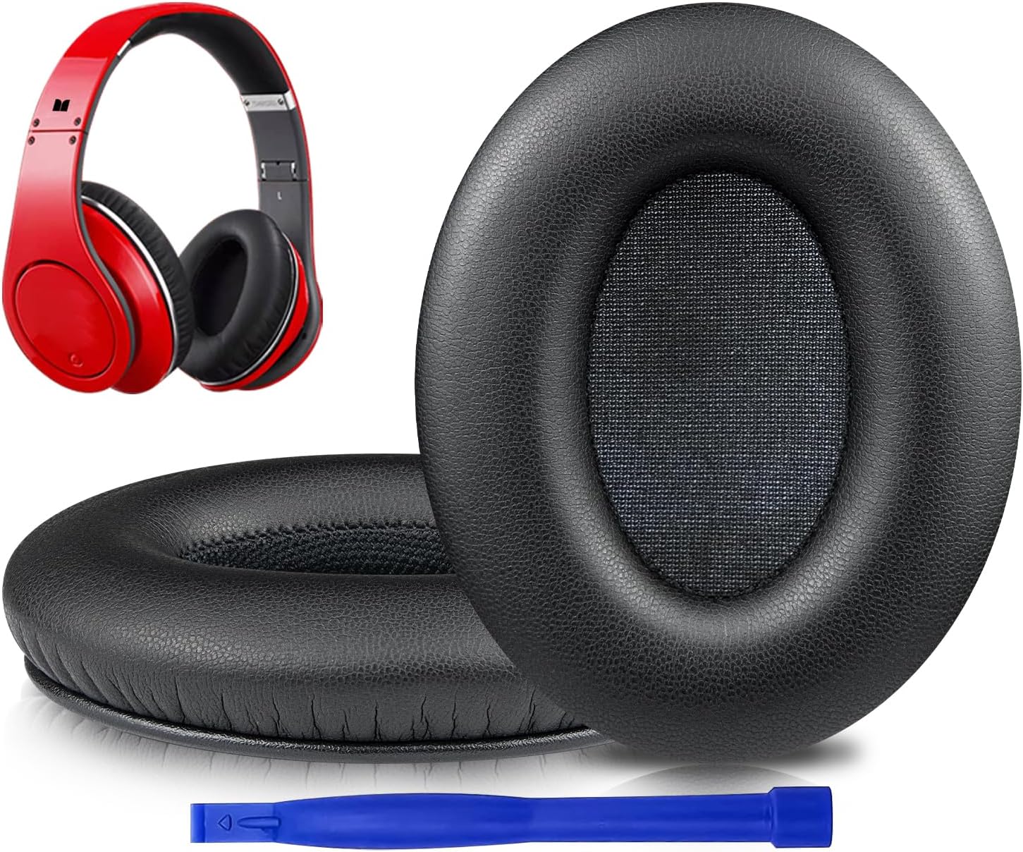 Replacement Ear Pads Cushions for Monster Beats Studio 1.0 (1 st Gen) Headphones by Dr. Dre, Ear Pads with Soft Protein Leather - Black