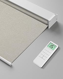 Rechargeable Motorized Blackout Roller Shade — Remote & Alexa/Google Compatible (Beige, Custom Size)