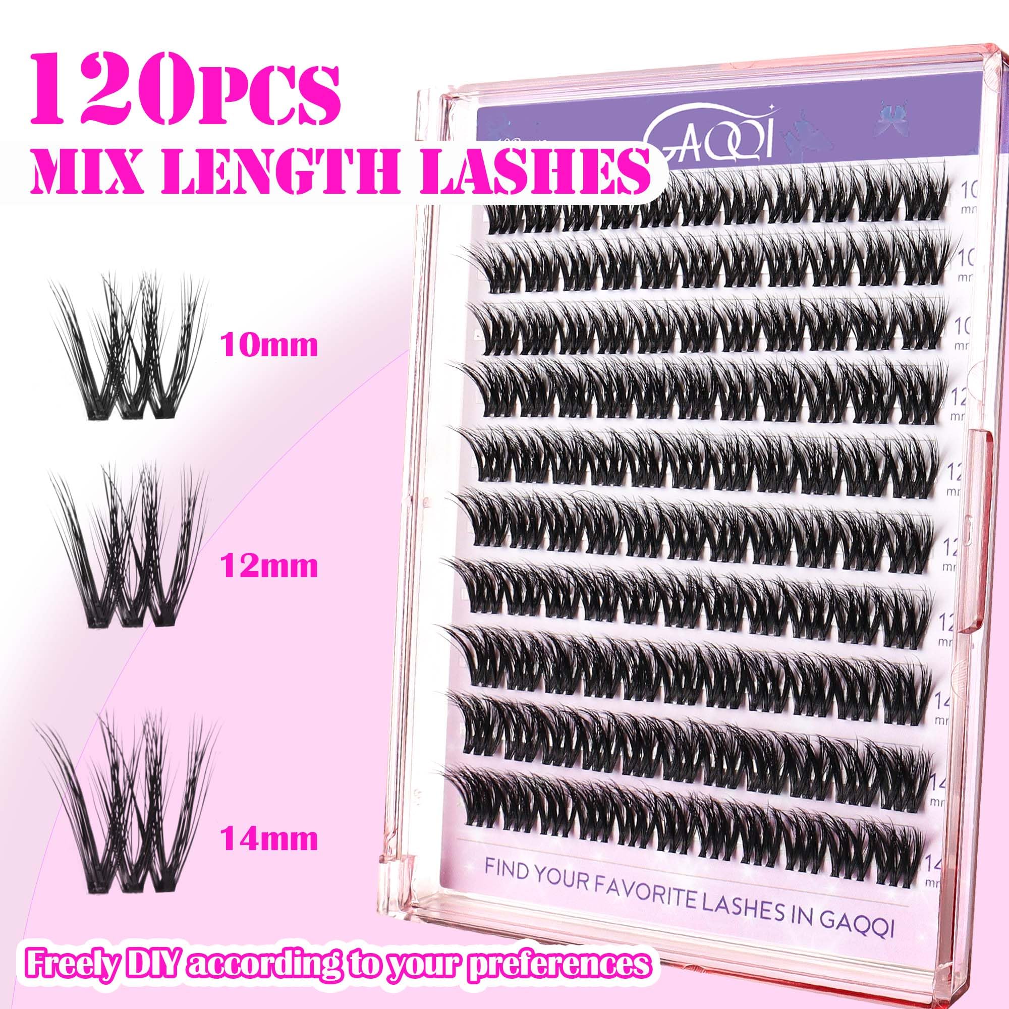 GAQQI Lash Clusters, Cluster Eyelash Extensions 110 Cluster Lashes, Wispy Volume Eyelash Clusters 10-14mm - Image 3