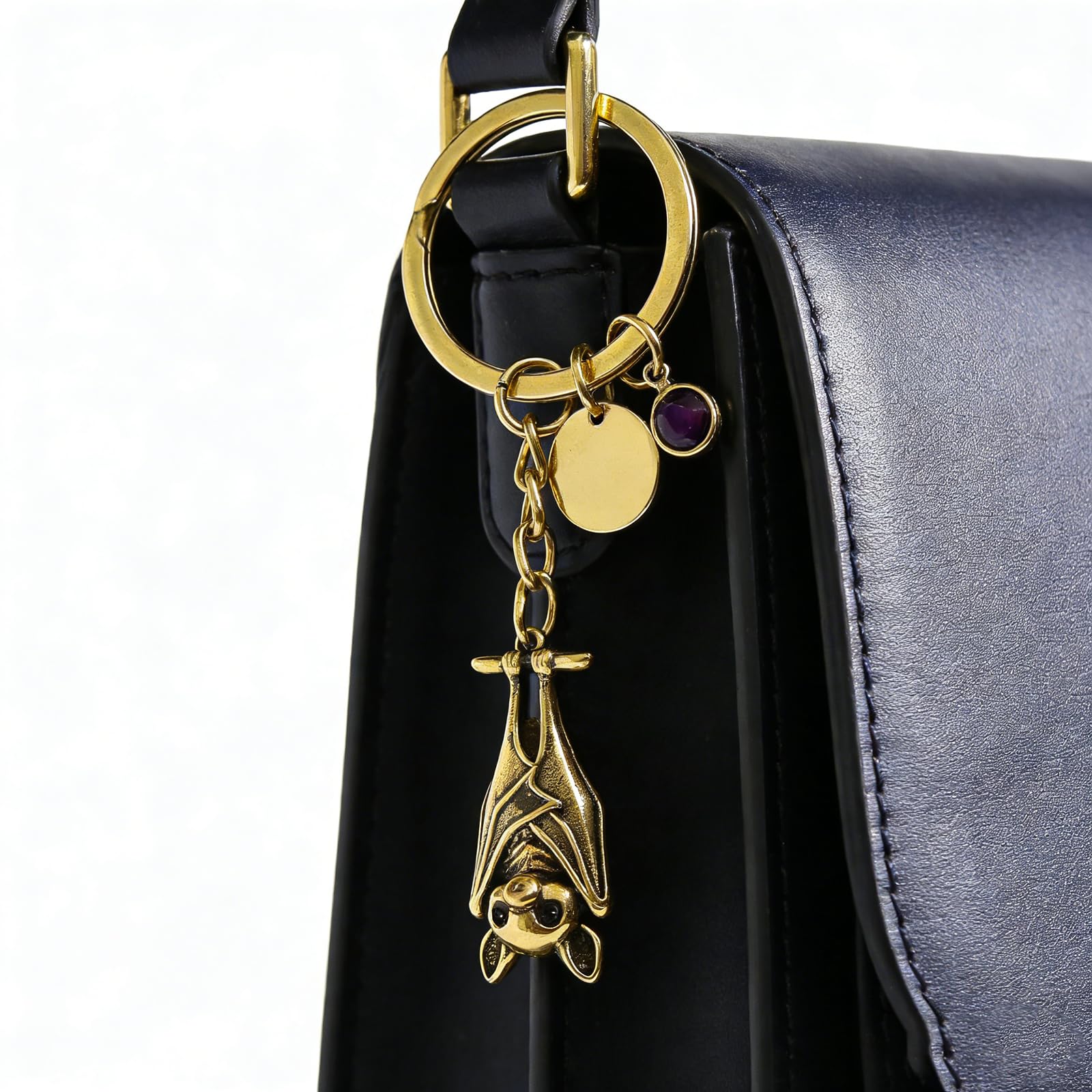 Bat Keychain For Women, Emotional Support Encourage Gothic Animal Metal Cubic Zirconia Charm Gift Accessories