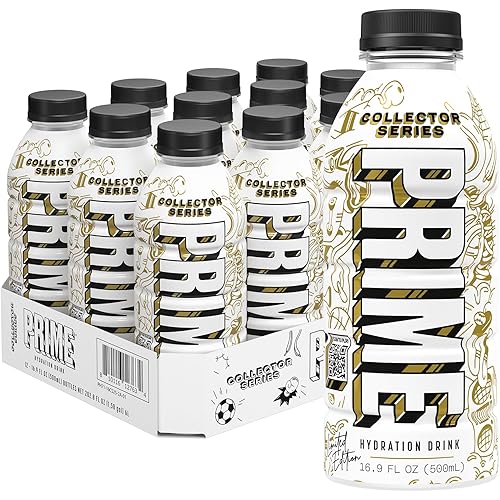 PRIME Hydration Collector Series, Sports Drinks, Electrolyte Enhanced for Replenishing Fluids, 250mg BCAAs, B Vitamins, Antioxidants, Low Sugar, 16.9 Fl Oz, 12 Pack