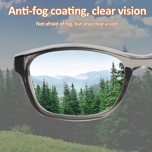 Miniatura 3 de ALWAYSUV Paquete de 2 lentes de seguridad para niños, antiempañamiento, bloqueo de luz azul, lentes transparentes de 5 a 12 años