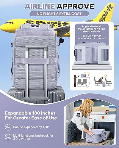 Vista 252 de VECAVE Mochila de viaje para laptop, mochila aprobada para vuelos,Mochila deportiva para universidad casual, A-Negro, Mochila para laptop