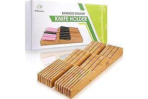 Premium Bamboo Knife Drawer Organizer Insert