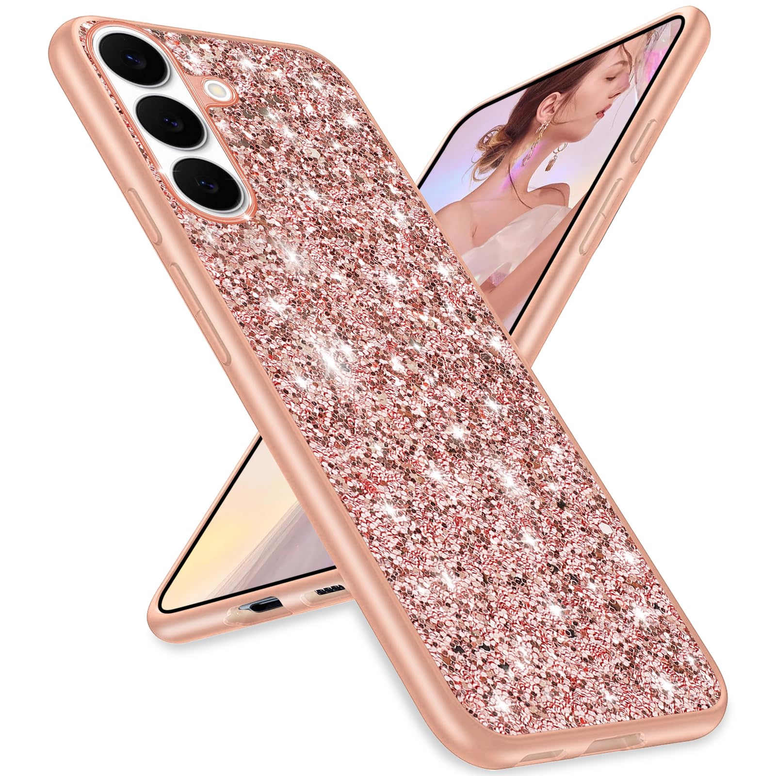 Amazon.com: for Samsung S26 Plus Case Glitter Slim Sparkle Diamond
