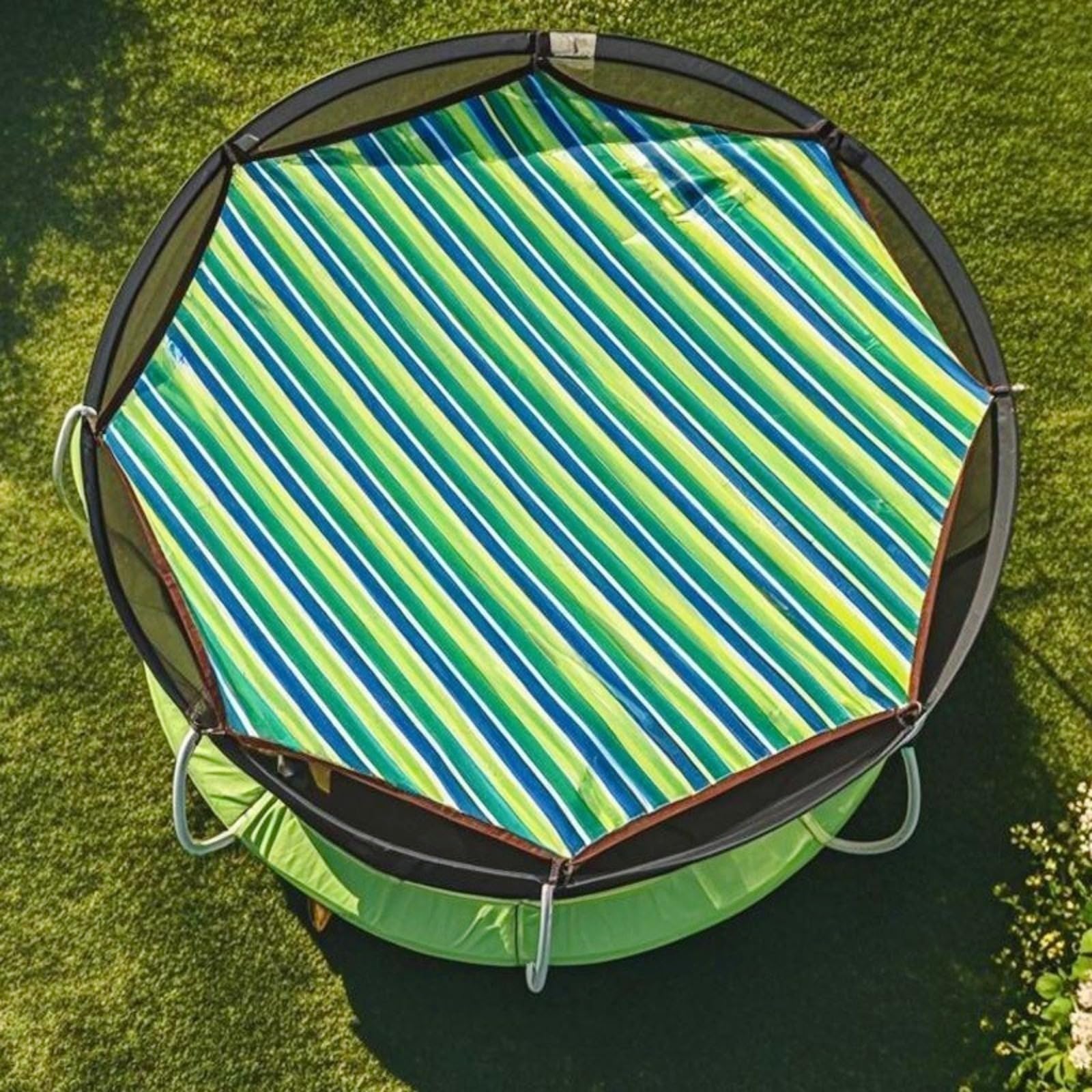 Neu Trampolin Sonnenschutz Abdeckung Upgrade, 244 305 366 427cm Trampolin Sonnenschutznetz, 8/6 Stangen Multifunktionales TrampolinSchutzwerkzeug, UV-Schutz, einfache Installation, TrampolinZubehör