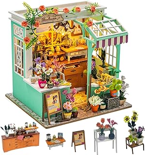 CUTEROOM DIY Miniatur Puppenhaus mit NFC-Funktion, Holzmodell-Bausatz mit LED, Miniatur-Gewächshausmodell, Miniaturwelt-Set, DIY Set Erwachsene
