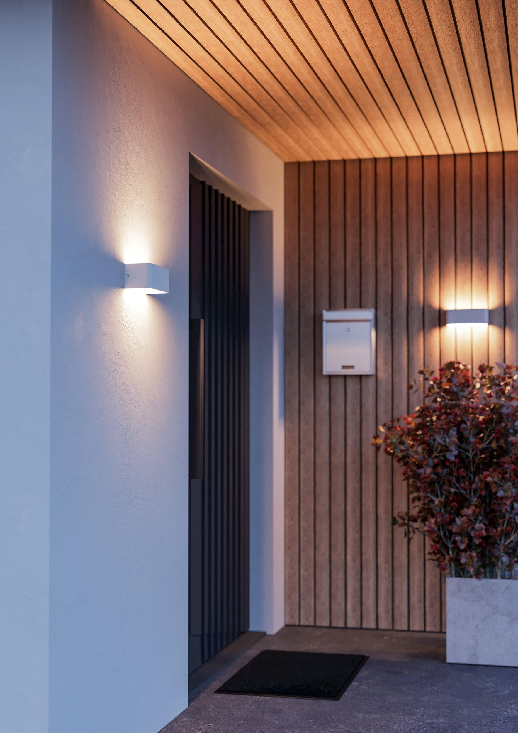 EGLO connect.z LED Wandlampe außen Sania-z, Smart Home Außenlampe | App und Sprachsteuerung Alexa, Outdoor Wandleuchte aus Kunststoff in Weiß, IP55, warmweiß-kaltweiß, RGB