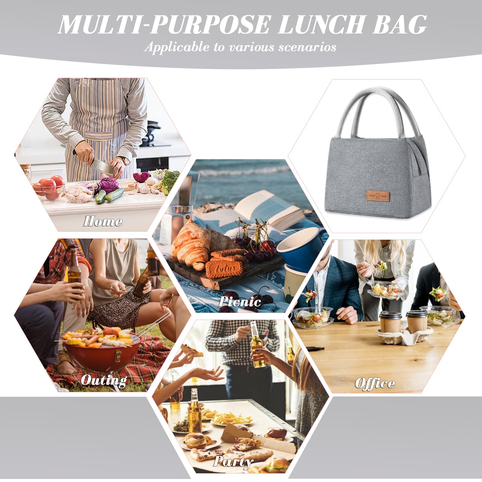 draagbare lunchtas thermisch geïsoleerde lunchbox tote koeler handtas