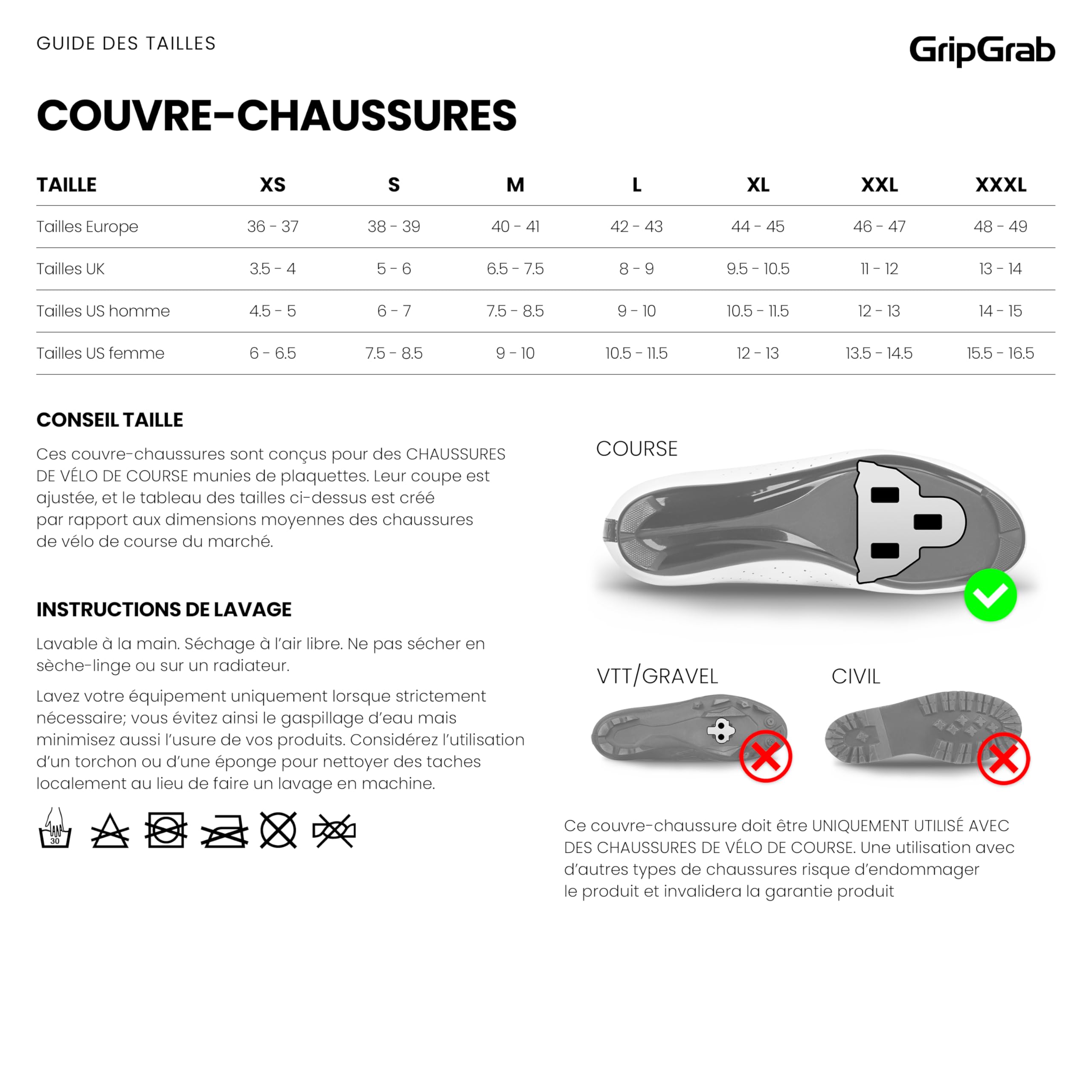 GripGrab Couvre-Chaussures Vélo de Route Imperméables Ride sur-Chaussures Cyclisme Vélo de Course Étanches