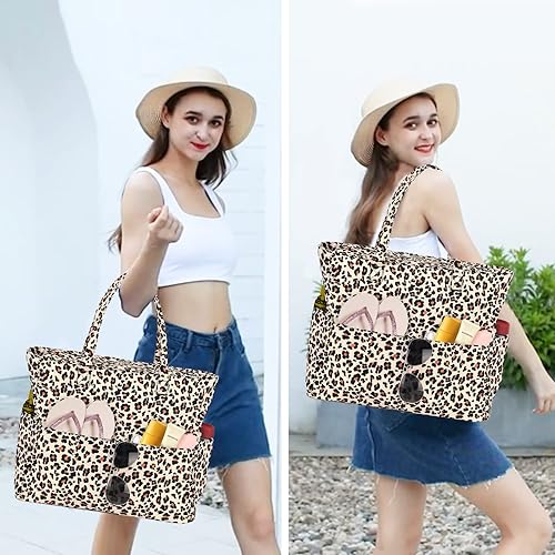 Vista 2 de Bluboon Bolsas de playa para mujer, bolsa grande impermeable con compartimento húmedo para piscina, fin de semana, viajes, gimnasio