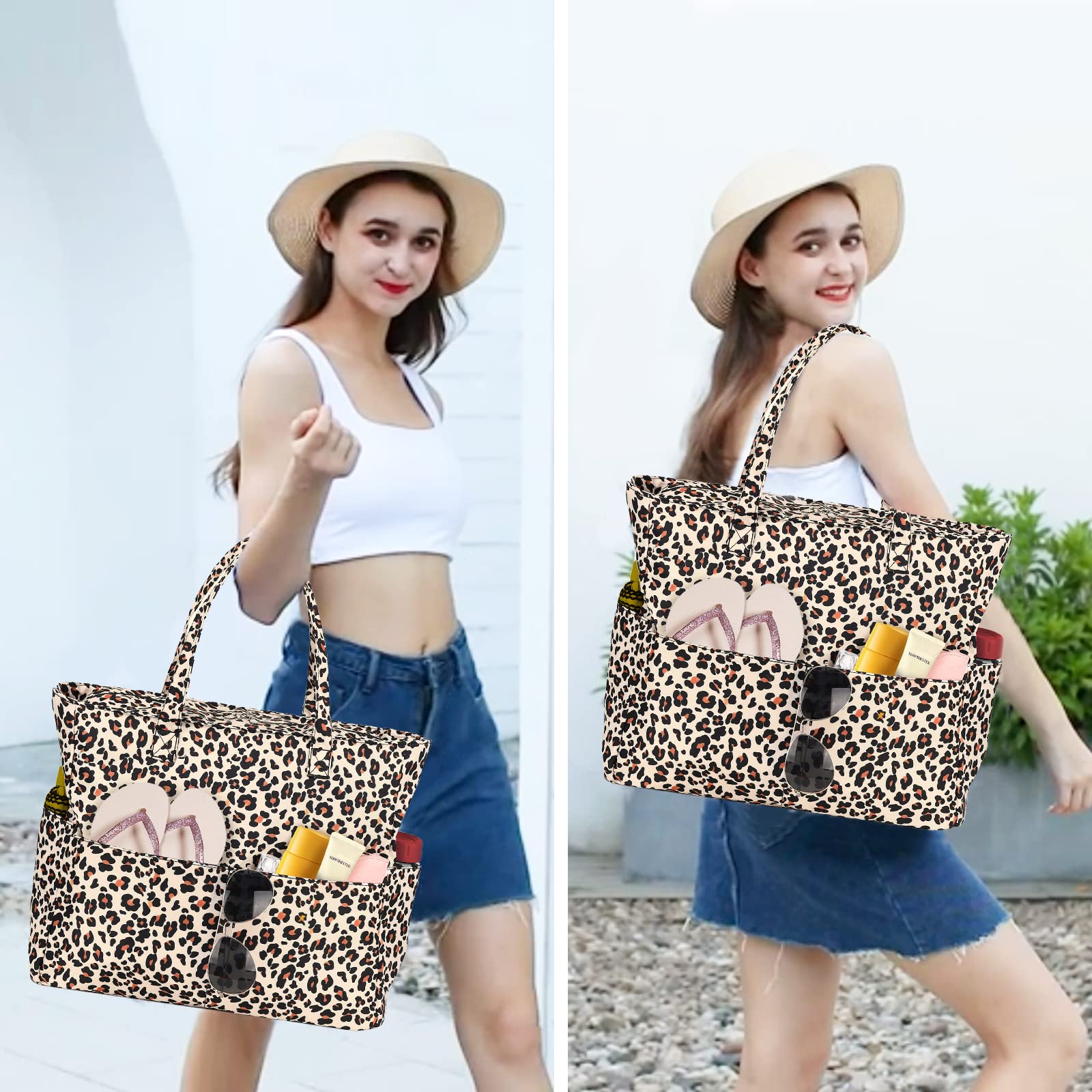 Bluboon Strandtaschen für Damen, groß, wasserdicht, mit Nassfach für Pool, Wochenende, Reisen, Fitnessstudio