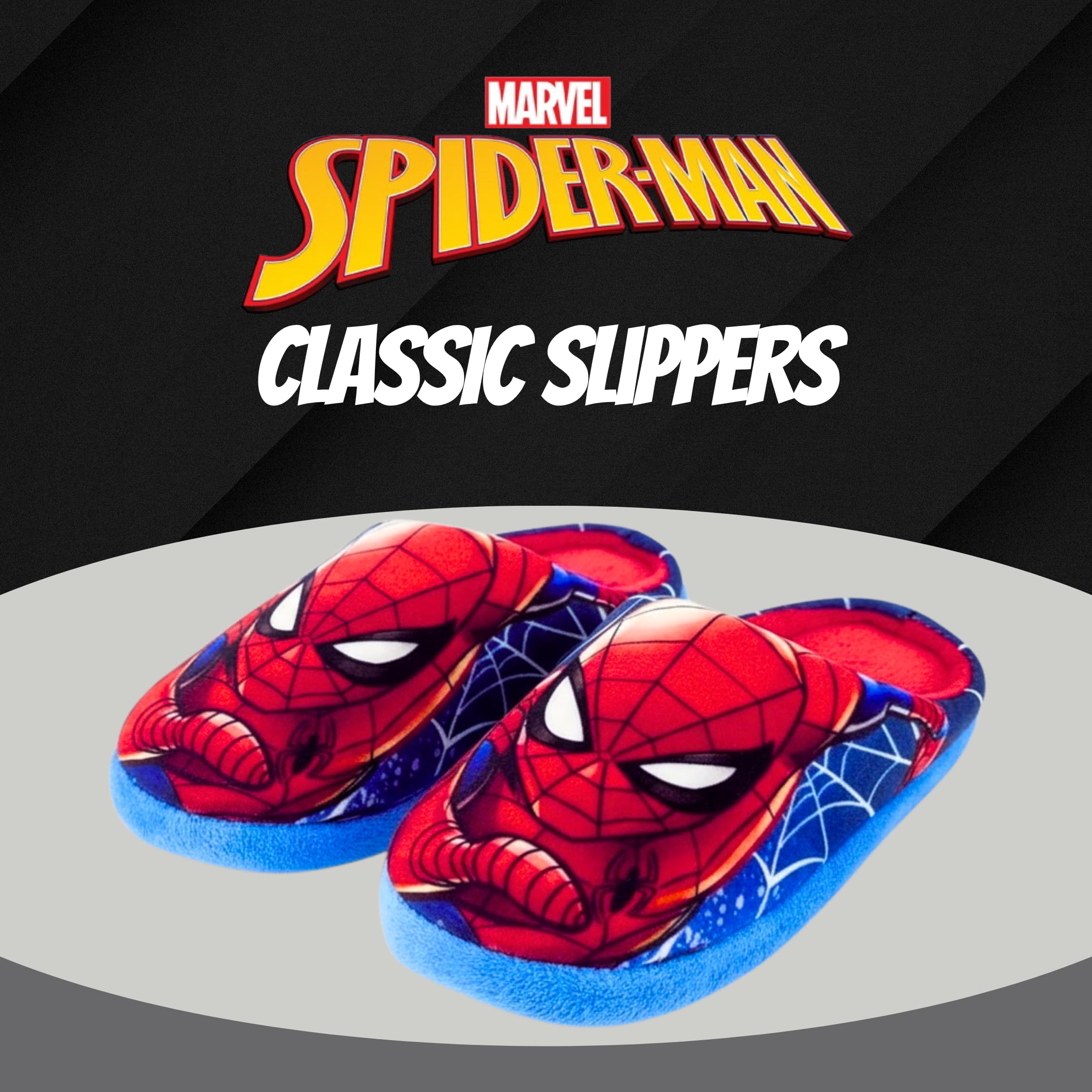 Marvel Spiderman Chaussons Enfants, Pantoufles Cadeau Garçons et Adolescentes, Tailles EU 28 à 33