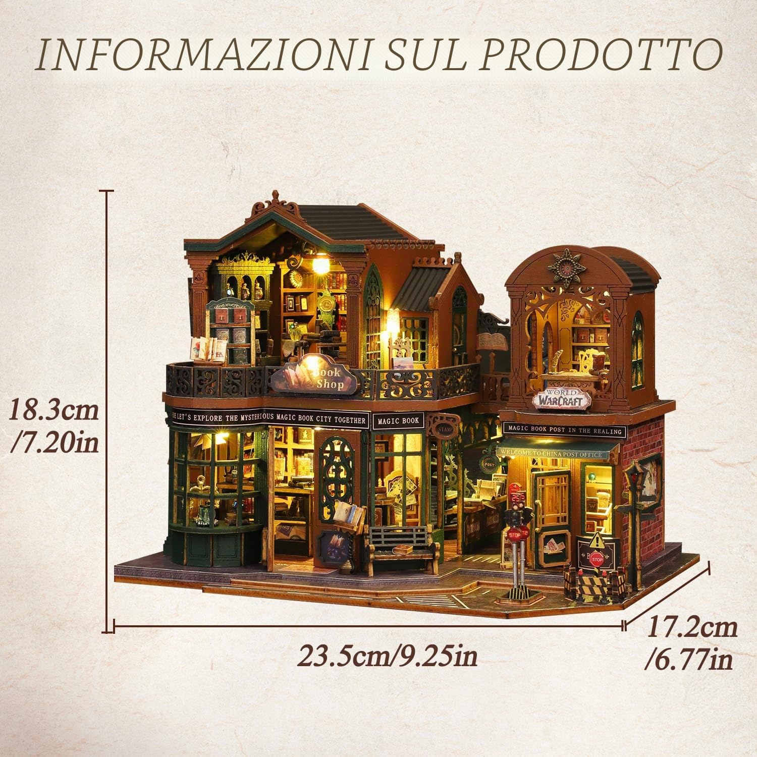 Kit di Costruzione per Casa delle Bambole in Miniatura Mostop, Kit di Costruzione per Casa delle Bambole in Legno, Kit per Casa in Miniatura con Luce LED e Movimenti, Idea Creativa per Stanza per
