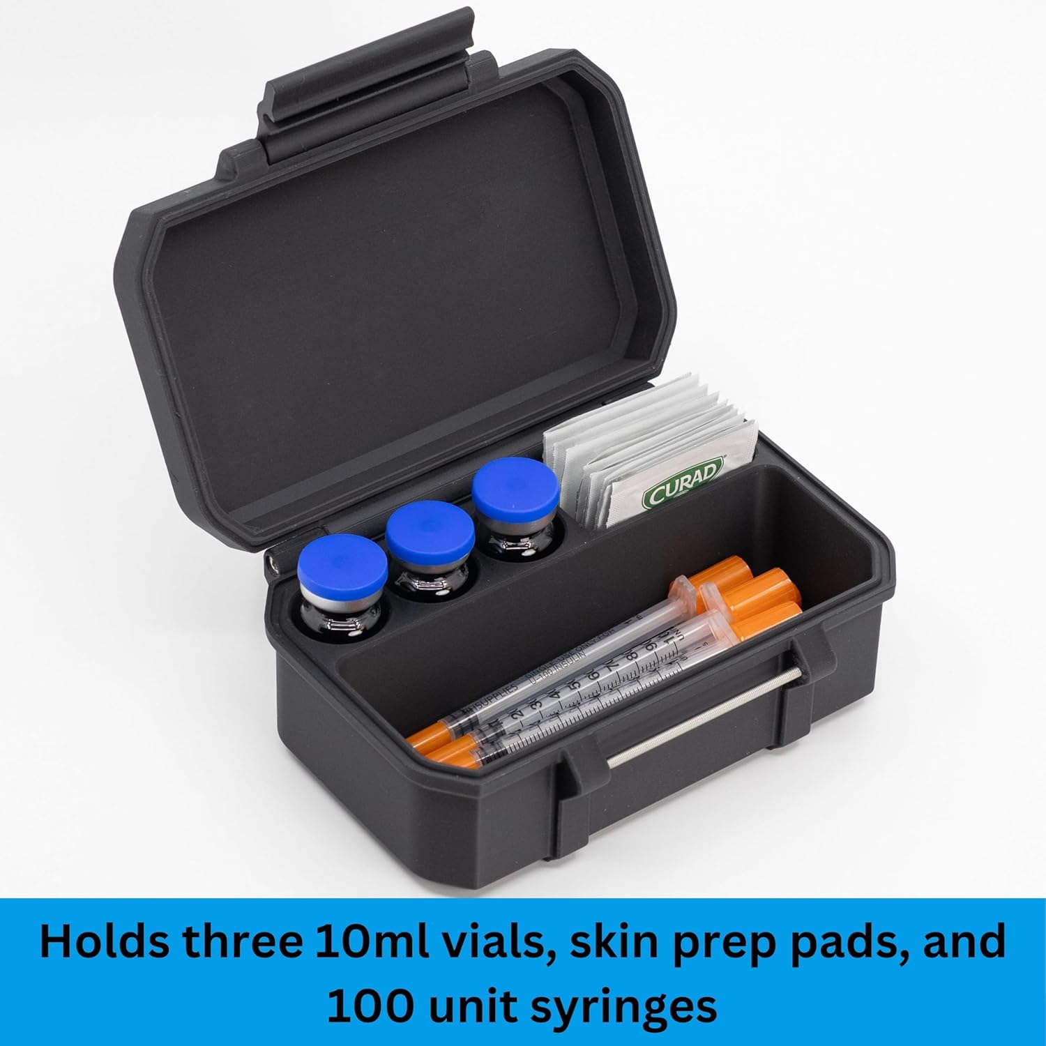 10ml Vial Case for Insulin and Peptide Vials | Room for Syringes and Skin Prep Wipes | Injection Travel Kit